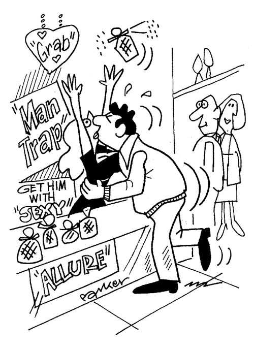 Man Attracted to Perfume Counter Assistant
