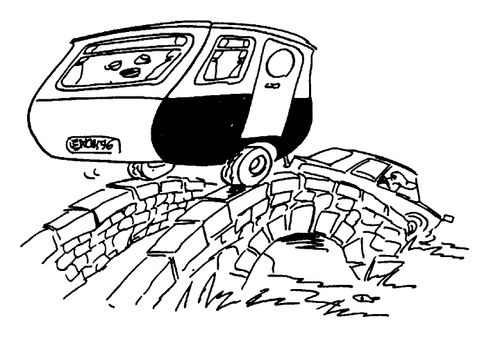 Caravan and Humpback Bridge