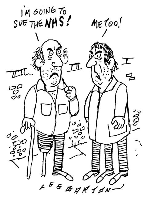 "I'm going to sue the NHS"/"Me too"