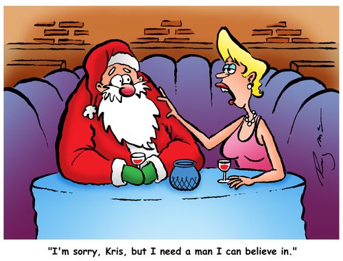 Woman breaking up with Santa: "I'm sorry, Kris, but I need a man I can believe in."