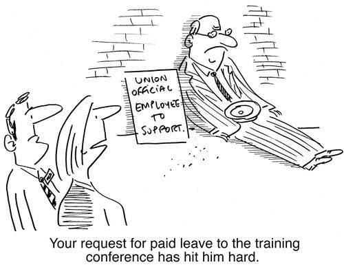 'Your request for paid leave to the training conference has hit him hard.'