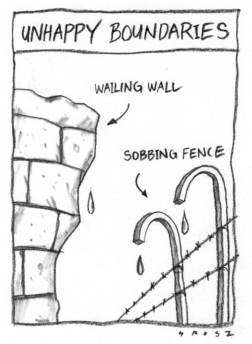 Unhappy Boundaries - Wailing wall/Sobbing fence.