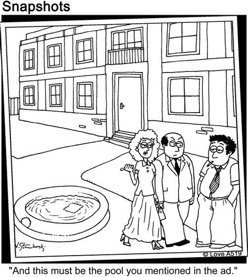 'And this must be the pool you mentioned in the ad.'