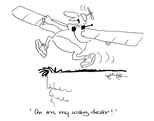 'I'm on my way dear!'