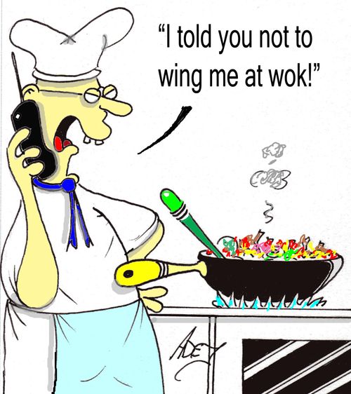 "I told you not to wing me at wok!"