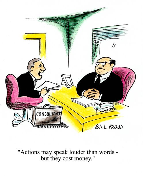 'Actions may speak louder than words - but they cost money.'
