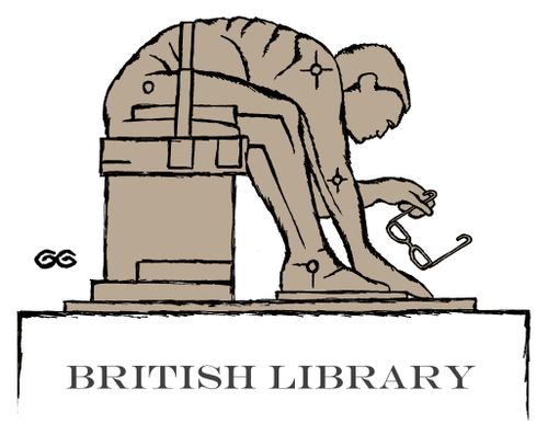 British Library Sculpture with Glasses.