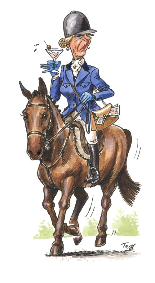 rich woman on horseback