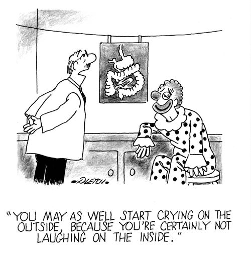 'You may as well start crying on the outside, because you're certainly not laughing on the inside.'