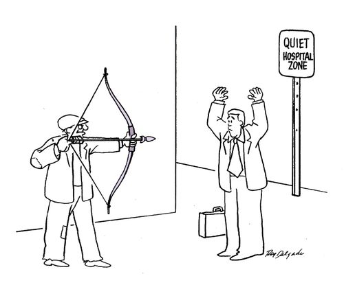 Quiet - hospital zone.
