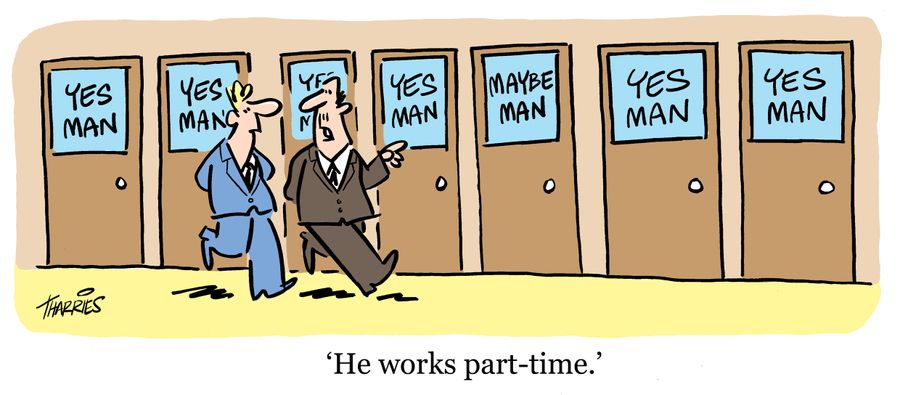 'He works part-time.'