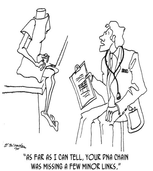 'As far as I can tell, your DNA chain was missing a few minor links.'
