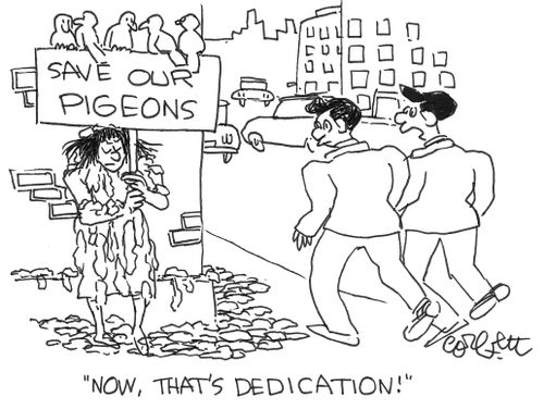 'Now that's dedication.'