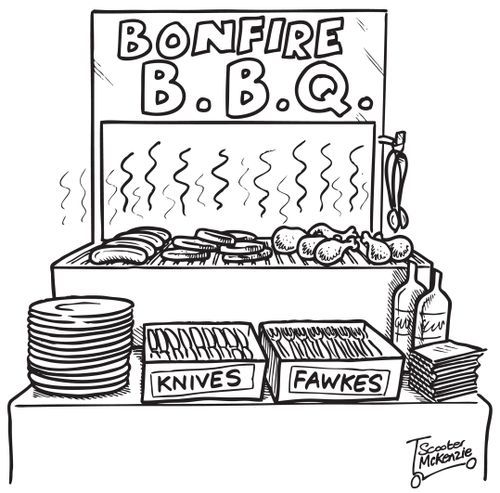 Bonfire B.B.Q. - Knives & Fawkes.