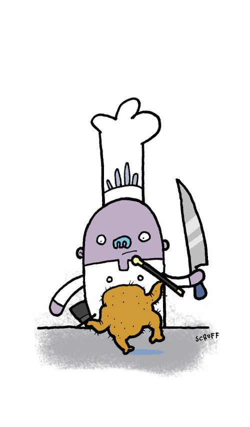 Dancing Chicken - A chicken tries to save itself by performing a song and dance routine.