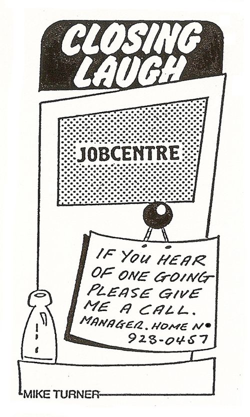 Job Centre closed sign.