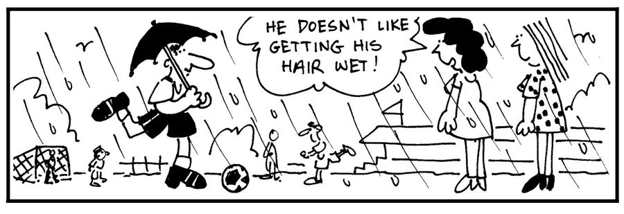 'He doesn't like getting his hair wet.'