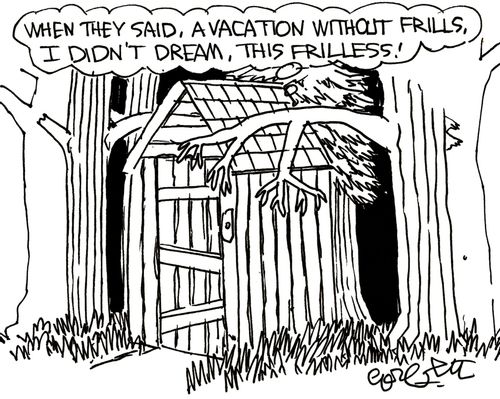 'When they said, a vacation without frills, I didn't dream, this frilless!'