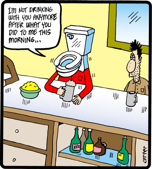 'I'm not drinking with you anymore after what you did to me this morning. . .'