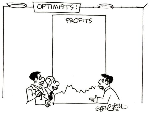 Optimists have a large profits charge.