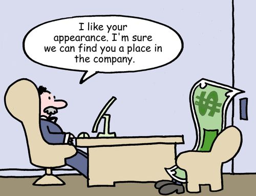 'I like your appearance. I'm sure we can find you a place in the company.'