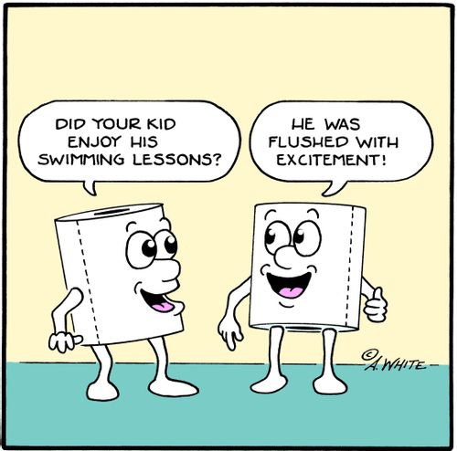 'Did your kid enjoy his swimming lessons?' 