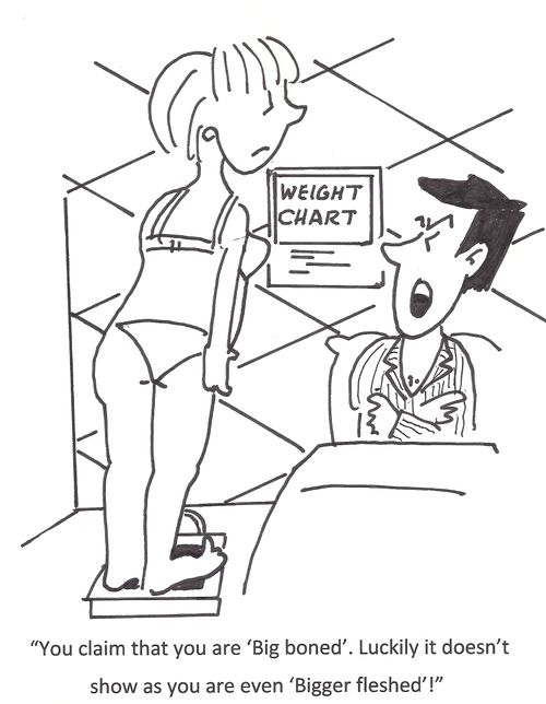 'You claim that you are 'Big boned'. Luckily it doesn't show as you are even 'Bigger fleshed'!'