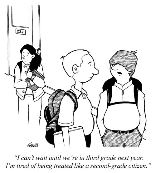 'I can't wait until we're in third grade next year. I'm tired of being treated like a second-grade citizen.'
