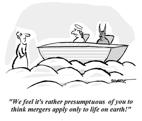 'We feel it's rather presumptuous of you to think mergers apply only to life on earth!'