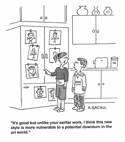 'It's good but unlike your earlier work, I think this new style is more vulnerable to a potential downturn in the art world.'