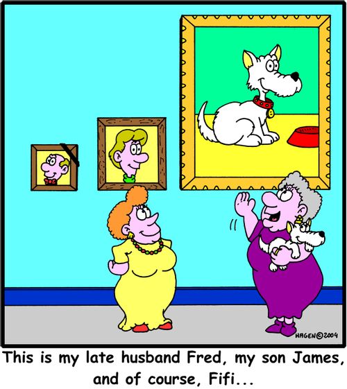 'This is my late husband Fred, my son James, and of course, Fifi...'