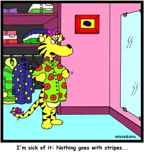 'I'm sick of it: Nothing goes with stripes...'