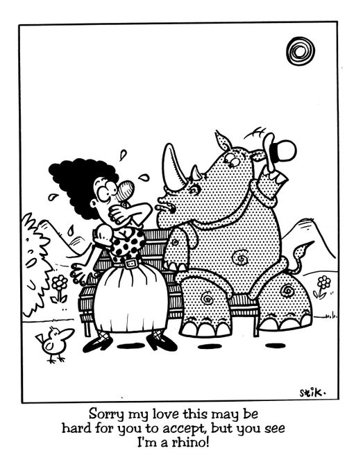 Woman's lover turns out to be a rhino