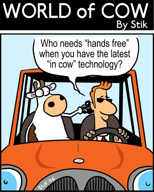 Who needs 'hands free' when you have the latest 'in cow' technology?