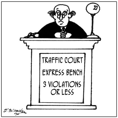 At 'Traffic Court' there's an 'Express Bench, 3 Violations or Less.'