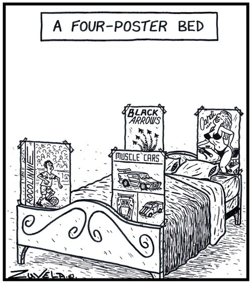 A Four-poster bed.