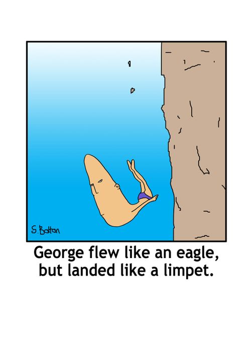George flew like an eagle, but landed like a limpet.
