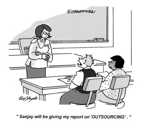 'Sanjay will be giving my report on 'OUTSOURCING'.'