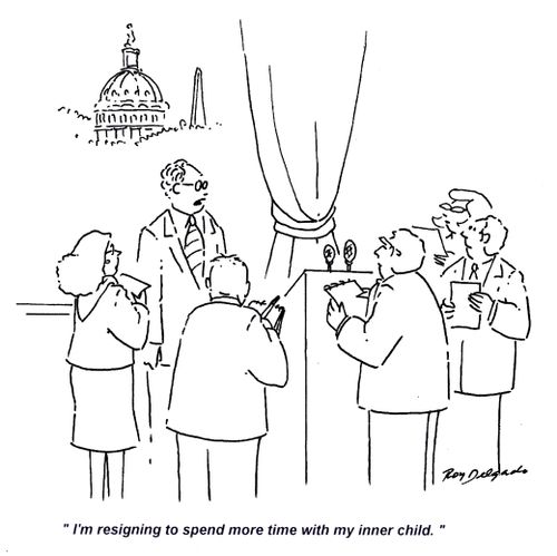 'I'm resigning to spend more time with my inner child.'