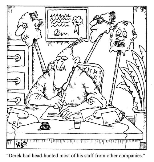 Derek had head-hunted most of his staff from other companies