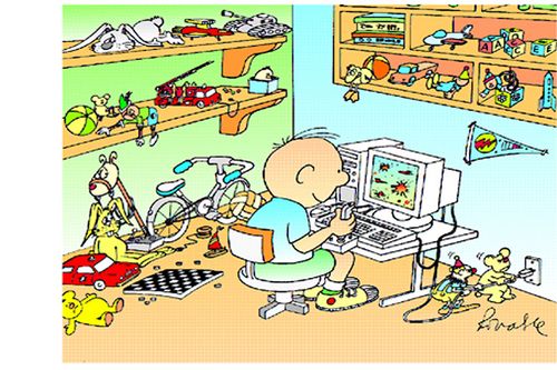 Toys try to reclaim child from video game