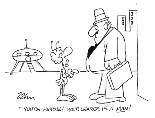 'You're kidding! Your leader is a man!'