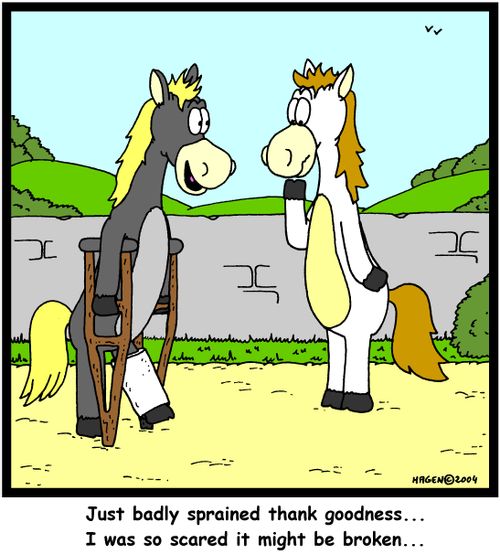 "Just badly sprained thank goodness... I was so scared it might be broken..."
