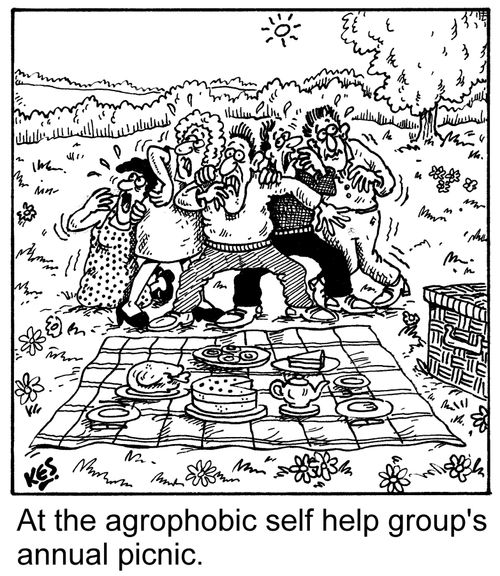 At the agrophobic self help group's annual picnic.