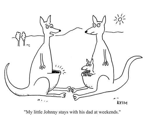 "My little Johnny stays with his dad at weekends."