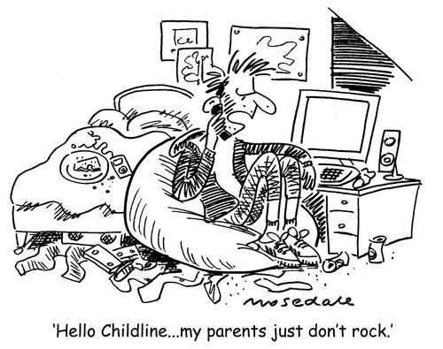 'Hello Childline... my parents just don't rock.'