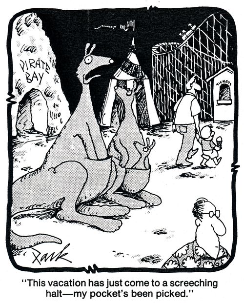 'This vacation has just come to a screeching halt - My pocket's just been picked.'