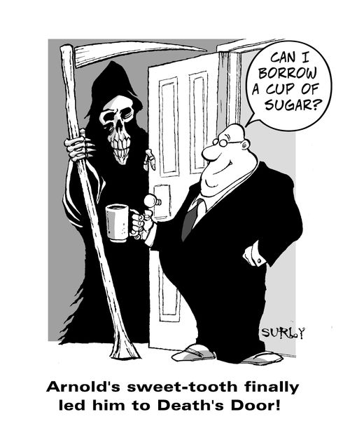 Arnold's sweet-tooth finally led him to death's door!