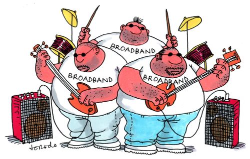 Very large members of a band called Broadband.