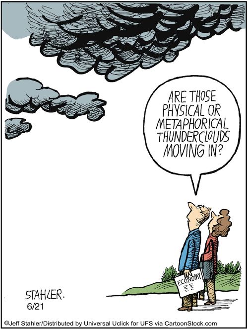 'Are those physical or metaphorical thunderclouds moving in.'
